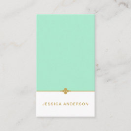 Elegant Mint White Guld Visitkort