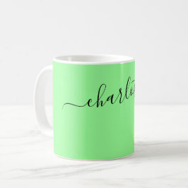 Elegant mintfärgad modern personlig namn kaffemugg