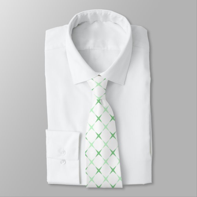 Elegant mintgrön geometrisk stjärn halsduk slips (Bunden)