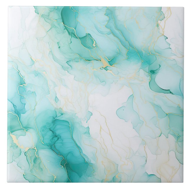 Elegant mintvit guld bröllopsdusch kakelplatta (Framsidan)