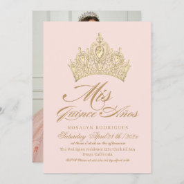 Elegant Mis Quince Anos Rosa Guld Photo Inbjudningar