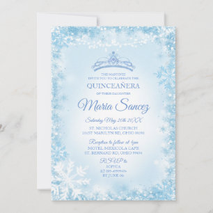 Elegant Mis Quince Inbjudan, MT Blue & String Ligh Inbjudningar