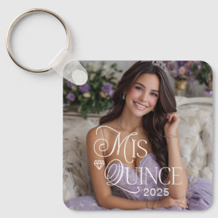 Elegant Mis Quince Quinceañera Photo Nyckelring