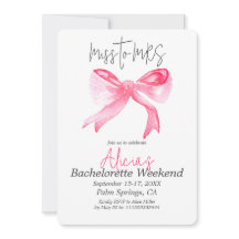 Elegant miss till MRS Rosa Bow Bachelorette Party