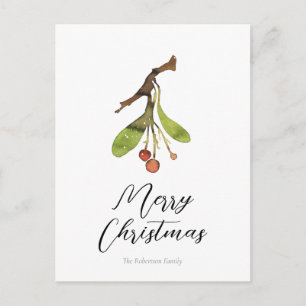 Elegant Mistel Jul Christmas Vykort