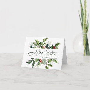 Elegant Misteltoe Jul Företags Hälsning Helgkort