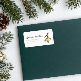 Elegant Mistletoe-jul Adressetikett