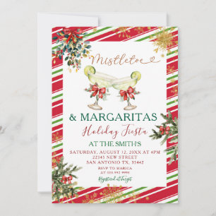 Elegant Mistletoe Margaritas Helgdag Fiesta Party Inbjudningar