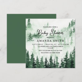 Elegant Misty Forest Baby Shower Inbjudningar