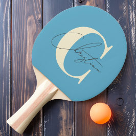 Elegant mitten av 1900-talet modernt monogram Akva Pingisracket