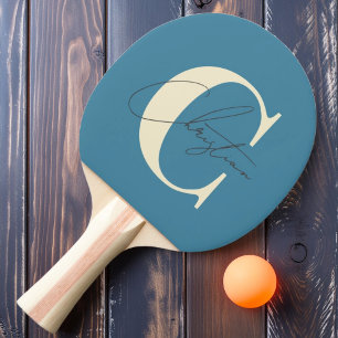 Elegant mitten av 1900-talet modernt monogram djup pingisracket