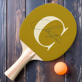 Elegant mitten av 1900-talet modernt monogram öken pingisracket