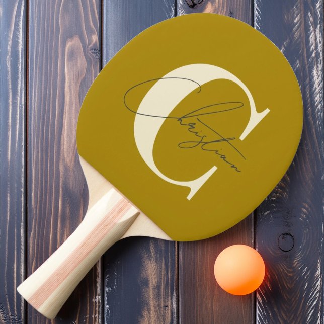 Elegant mitten av 1900-talet modernt monogram öken pingisracket (Skapare uppladdad)