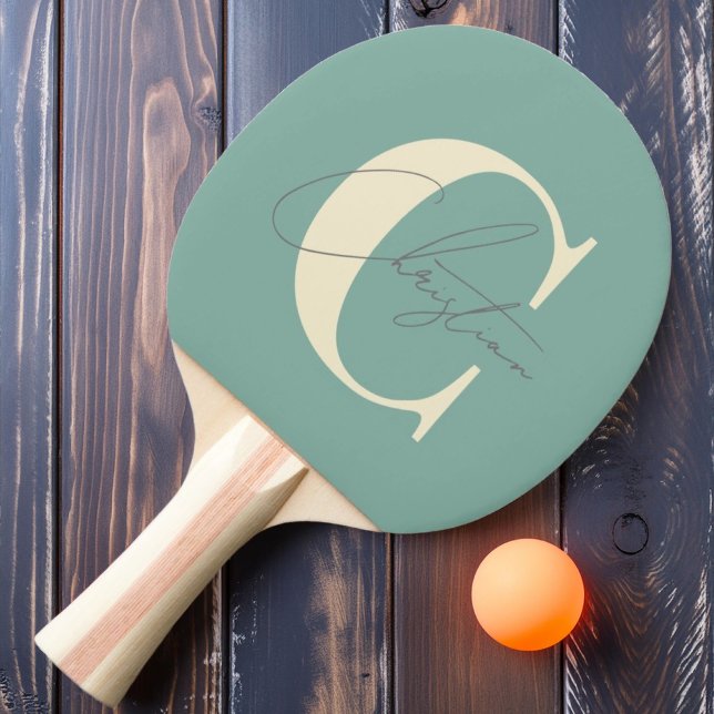 Elegant mitten av seklet modernt monogram akvarell pingisracket (Skapare uppladdad)