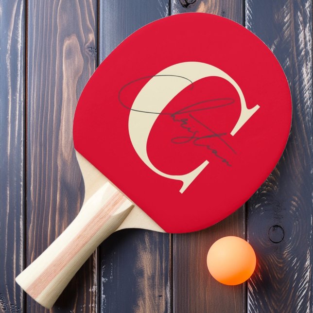 Elegant mitten av seklets monogram körsbärsplockan pingisracket (Skapare uppladdad)