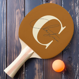 Elegant mittensekelsmodern monogram bränd sand pingisracket