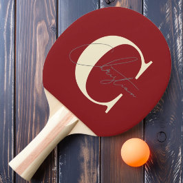 Elegant mittensekelsmodern monogram djup tranbärsf pingisracket