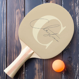 Elegant mittensekelsmodern monogram sanddyn pingisracket
