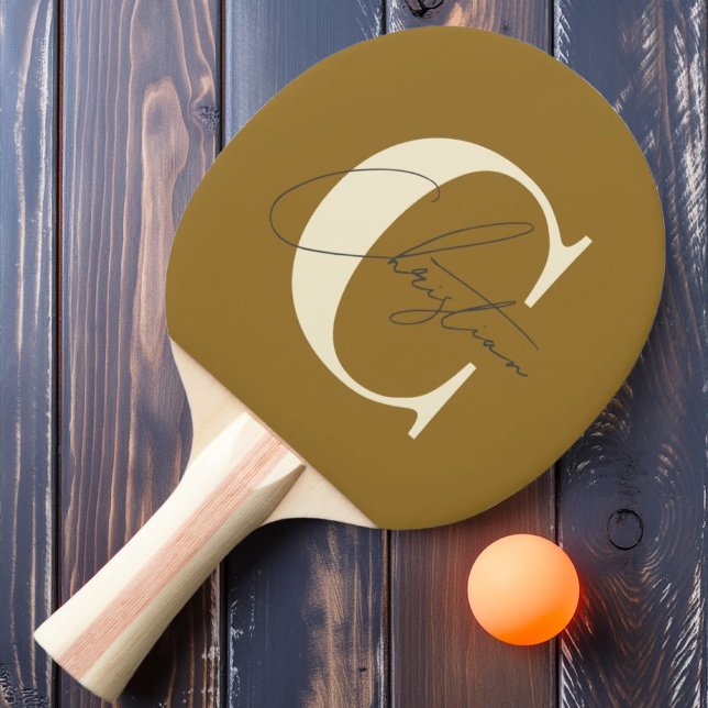 Elegant mittensekelsmonogram Varm ökenvind Pingisracket (Skapare uppladdad)