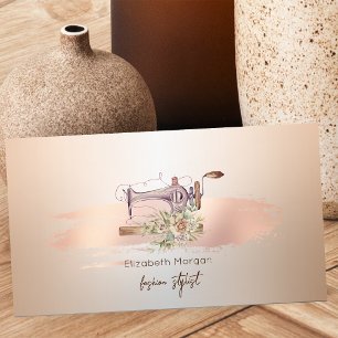 Elegant Mixer Blomma Rose Guld Penseldrag Visitkort