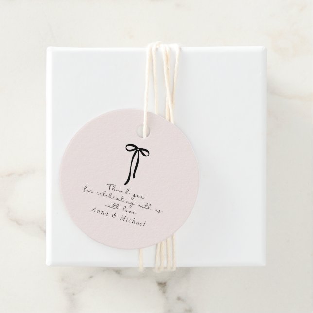 elegant mjölk rosa Tack Gåvor Etiketter (På plats)