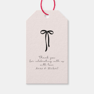 elegant mjölk rosa Tack Presentetikett