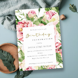 Elegant Mjuk Blommigt Peony vid någon ålder Inbjudningar