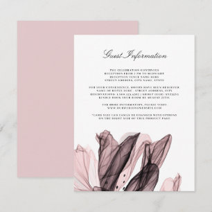 Elegant Mjuk Blommigt Rosa Bröllop Infoga kort