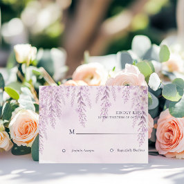 Elegant Mjuk Blush Lavendel Blommig Bröllop OSA Kort