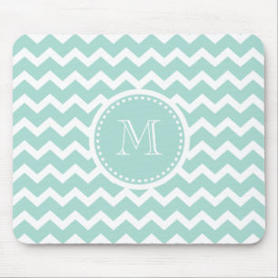 Elegant mjuk grön Retro sparresicksackMonogram Musmatta
