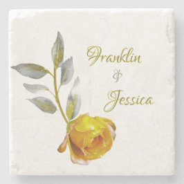 Elegant mjuk grönt i ro och ovala Bröllop i guld Stenunderlägg