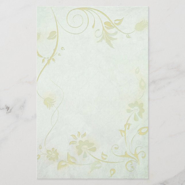 Elegant Mjuk Grönt Vintage bröllop Brevpapper (Framsida)