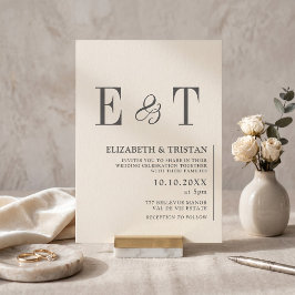 Elegant Mjuk Kräm Minimalist Bröllop Inbjudningar