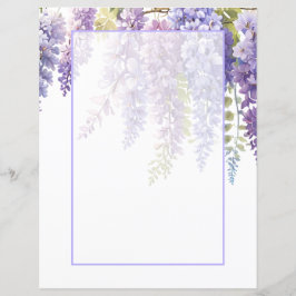 Elegant mjuk lila akvarell blommande wisteria