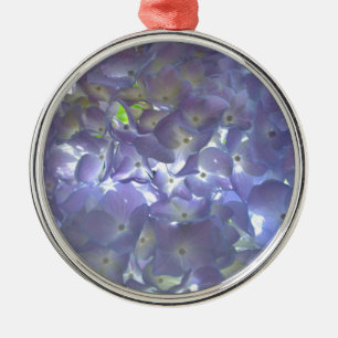 Elegant mjuk lila blommigt lila hydrangeus julgransprydnad metall