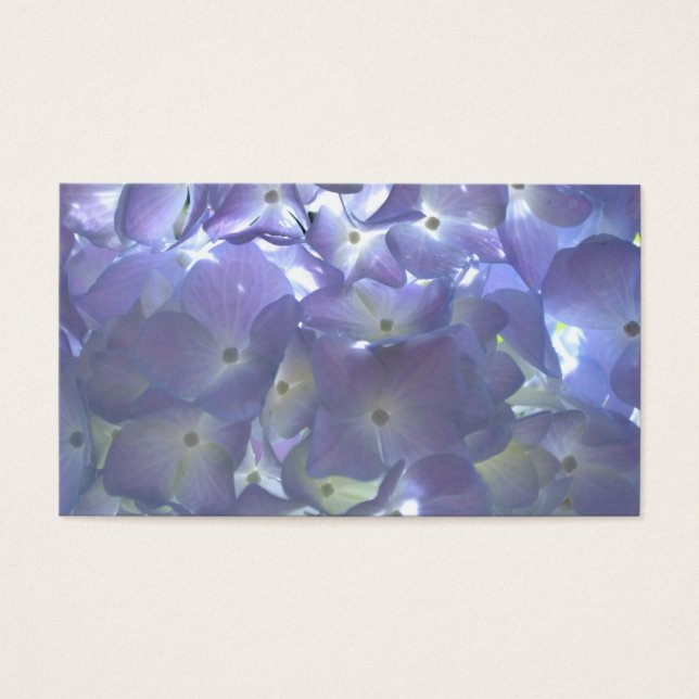 Elegant mjuk lila blommigt  lila hydrangeus visitkort (Framsidan)
