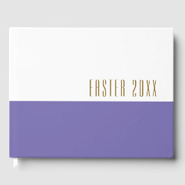 Elegant Mjuk Lila Färg Blockera PÅSK Gästböcker