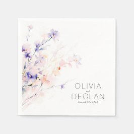 Elegant Mjuk Lila och blommor Pappersservett