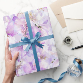 Elegant mjuk lila rosaktig orkidé vattenfärg mönst presentpapper