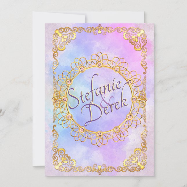 Elegant mjuk pastell & guld meddelande (Framsida)