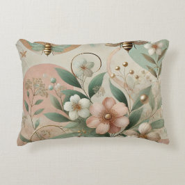 Elegant Mjuk pastellBlommigt med bin Prydnadskudde