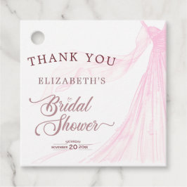 Elegant mjuk rosa bröllopsklänning Bröllopsdusch Gåvor Etiketter