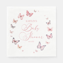 Elegant Mjuk Rosa Butterfly Baby Shower