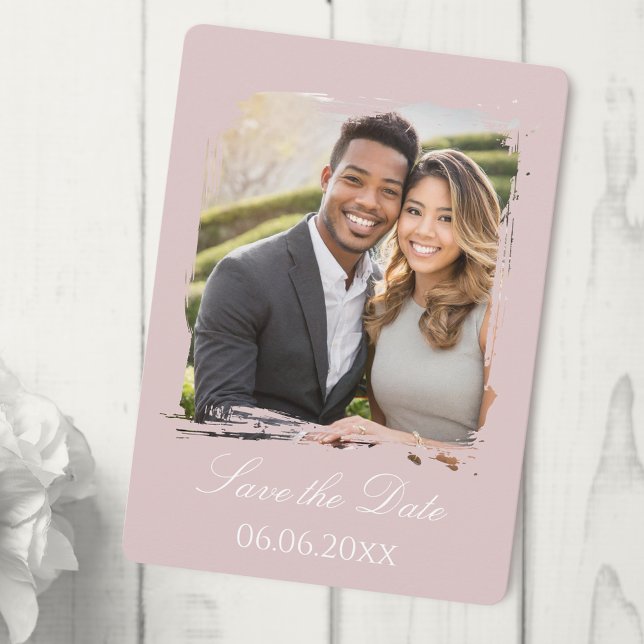 Elegant Mjuk Rosa Foto Spara datumkortet Datumet (Skapare uppladdad)