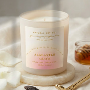 Elegant Mjuk Rosa Guld Ombre Ljus Etikett