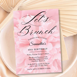 Elegant Mjuk Rosa Låt Oss Brunch Fira Alla Evenema Inbjudningar