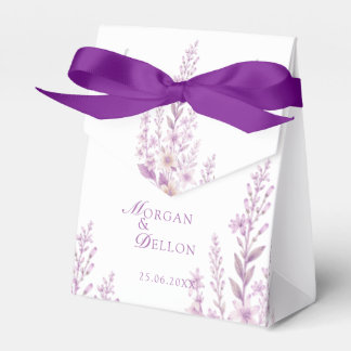 Elegant Mjuk Rosa Lavendel Blommig Bröllop Presentaskar