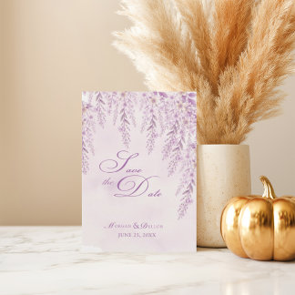 Elegant Mjuk Rosa Lavendel Blommig Bröllop Spara Datumet
