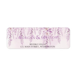Elegant Mjuk Rosa Lavendel Blommig Bröllopsadress Returadress Etikett