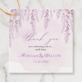 Elegant Mjuk Rosa Lavendel Blommig Bröllopspresent Gåvor Etiketter